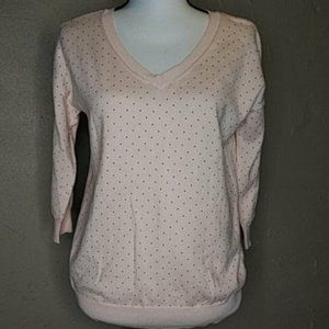 Maison Jules Peach Polka Dot Sweatshirt Size M
